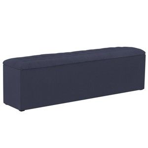 Ciemnoniebieska ławka tapicerowana ze schowkiem Windsor & Co Sofas Nova, 200x47 cm