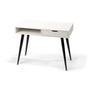Białe biurko z czarną metalową konstrukcją loomi.design Diego