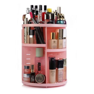 Różowy plastikowy organizer łazienkowy na kosmetyki – Hermia