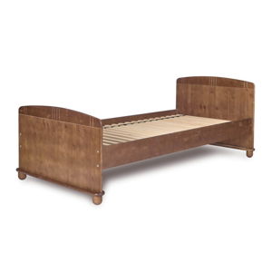 Ciemnobrązowe łóżko dla dzieci z drewna sosnowego Faktum Tomi, 90x200 cm