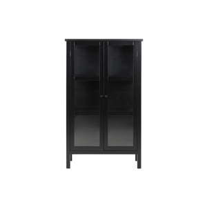 Czarna 2-drzwiowa witryna Actona Eton, wys. 136,5 cm