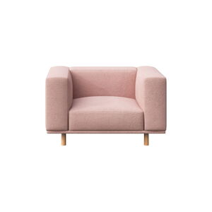Różowy fotel z materiału bouclé Kukumo – Ame Yens