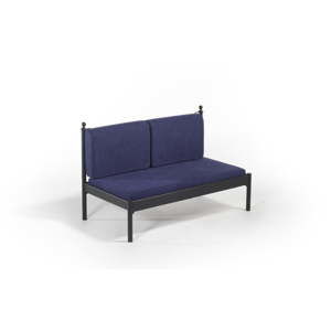 Ciemnoniebieska 2-osobowa sofa ogrodowa Mitas, 76x149 cm