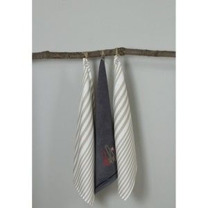 Komplet 3 szaro-białych ścierek kuchennych My Home Plus Fork, 50x70 cm