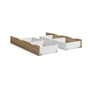 Biało-naturalna szuflada pod łóżko Lyon – Marckeric