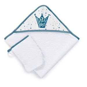 Zestaw ręcznika kąpielowego z kapturem i rękawicy kąpielowej Tanuki Little Prince, 75x75 cm