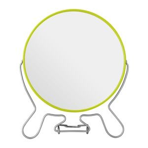 Limonkowe dwustronne lustro kosmetyczne Premier Housewares, 18x22 cm