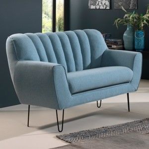 Niebieska sofa 2-osobowa Sinkro Shell