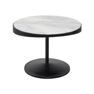 Stolik z marmurowym blatem Wewood-Portuguese Joinery Drop, Ø 60 cm