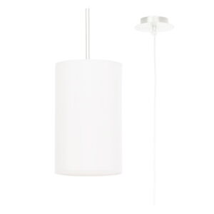 Biała lampa wisząca z tekstylnym kloszem ø 15 cm Volta – Nice Lamps