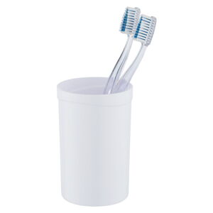 Biały plastikowy kubek na szczoteczki do zębów Vigo – Allstar