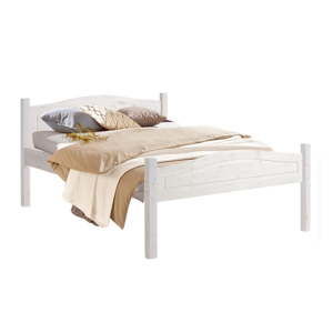 Białe łóżko z litego drewna sosnowego Støraa Barney, 140x200 cm
