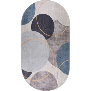 Niebieski/szary dywan odpowiedni do prania 80x120 cm Oval – Vitaus