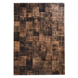 Brązowy dywan z prawdziwej skóry Fuhrhome Cairo, 170x240 cm