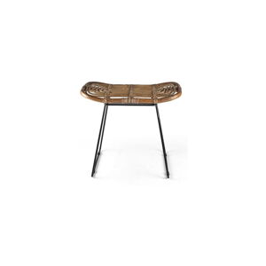 Czarny/naturalny rattanowy stołek Sokna – Villa Collection