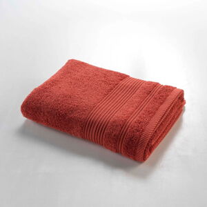Ceglasty bawełniany ręcznik kąpielowy frotte 70x130 cm Tendresse – douceur d'intérieur