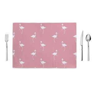 Różowa mata kuchenna Home de Bleu White Flamingos, 35x49 cm