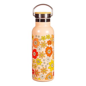 Pomarańczowa butelka dla dzieci ze stali nierdzewnej 500 ml 70s Floral – Sass & Belle