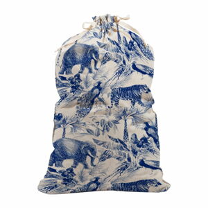 Niebiesko-biały materiałowy worek na pranie Surdic Safari