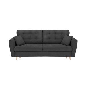 Grafitowa 3-osobowa sofa rozkładana ze schowkiem Cosmopolitan Design Grenoble