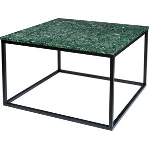 Ciemnozielony stolik marmurowy z czarną konstrukcją RGE Accent, szer. 75 cm