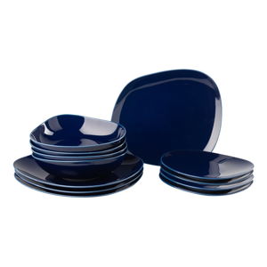 12-częściowy ciemnoniebieski zestaw talerzy z porcelany Like by Villeroy & Boch Group