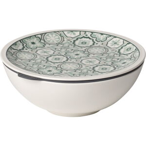 Zielono-biały porcelanowy pojemnik na żywność Villeroy & Boch Like To Go, ø 16,3 cm