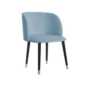Niebieskie krzesło z detalami w złotym kolorze JohnsonStyle Curvy