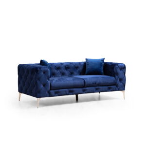Ciemnoniebieska aksamitna sofa 197 cm Como – Balcab Home