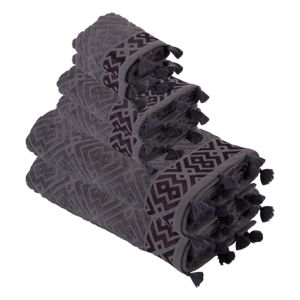 Komplet 6 fioletowych bawełnianych ręczników Bella Maison Mosaic Towel