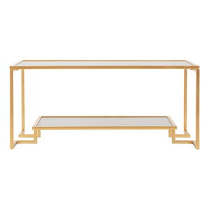 Złoty stolik ze szklanym blatem 50x90 cm Level – Mauro Ferretti