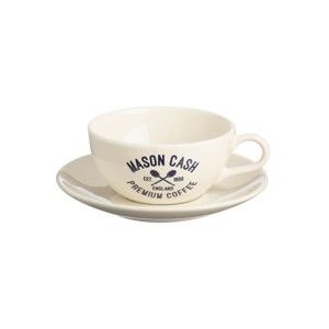 Biała filiżanka ze spodkiem Mason Cash Varsity Cappuccino