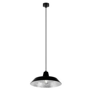 Czarna lampa wisząca z wnętrzem w srebrnej barwie Bulb Attack Cinco, ⌀ 35 cm