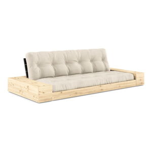 Szarobeżowa lniana rozkładana sofa 244 cm Base – Karup Design