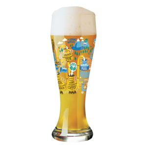 Komplet szklanki do piwa ze szkła kryształowego i 5 podkładek Ritzenhoff Sascha Morawetz, 645 ml