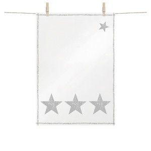 Bawełniana ścierka kuchenne ze świątecznym motywem w kolorze srebra PPD Star Fashion Silver, 48x68 cm