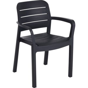Ciemnoszare plastikowe krzesło ogrodowe Tisara – Keter