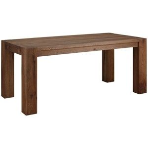 Ciemnobrązowy stół z litego drewna dębowego Støraa Matrix, 90x180 cm