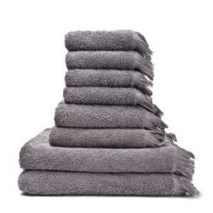 Zestaw 6 szarych ręczników i 2 ręczników kąpielowych Casa Di Bassi Bath