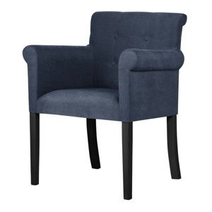 Niebieskie krzesło z czarnymi nogami Ted Lapidus Maison Flacon