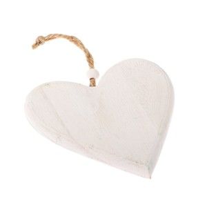 Biała drewniana zawieszka dekoracyjna Dakls So Cute Heart