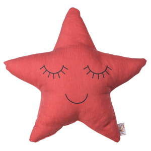 Czerwona poduszka dziecięca z domieszką bawełny Apolena Pillow Toy Star, 35x35 cm