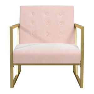 Różowy fotel z aksamitnym obiciem CosmoLiving by Cosmopolitan Lexington