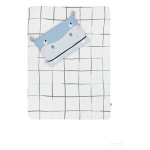 Bawełniana kołdra i poduszka do łóżeczka 200x140 cm Hippo − BELLAMY