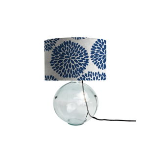 Niebieska lampa z ręcznie dmuchanego szkła z aksamitnym kloszem Velvet Atelier