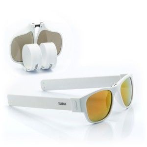 Biało-żółte zwijane okulary przeciwsłoneczne InnovaGoods Sunfold ES6