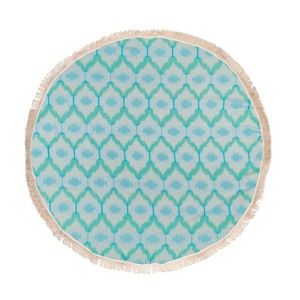 Turkusowy ręcznik hammam Begonville Ripple, ᴓ 150 cm