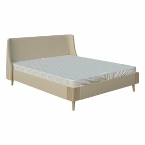 Beżowe łóżko dwuosobowe DlaSpania Sara, 160x200 cm
