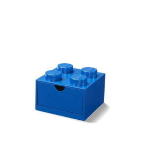 Niebieski pojemnik z szufladką LEGO®, 15x16 cm