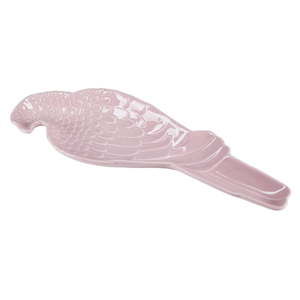 Różowy talerzyk w kształcie papugi Miss Étoile, 29,5x10 cm